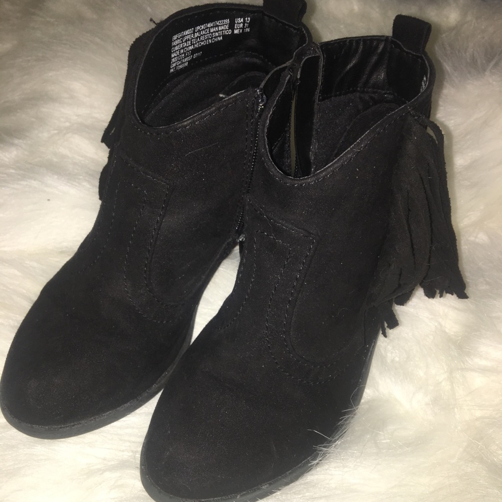 Girls black booties